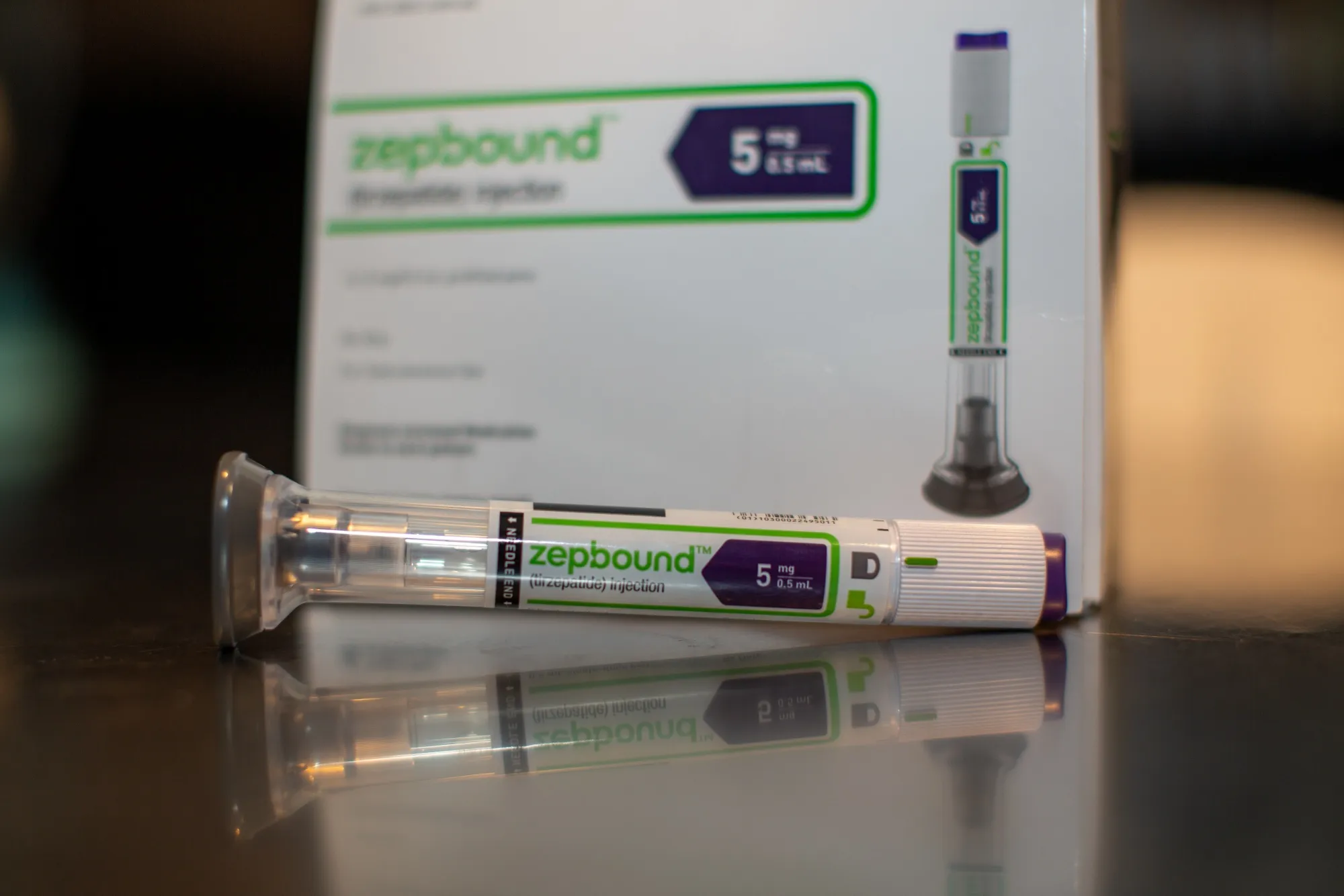 An Eli Lilly &amp; Co. Zepbound injection pen.