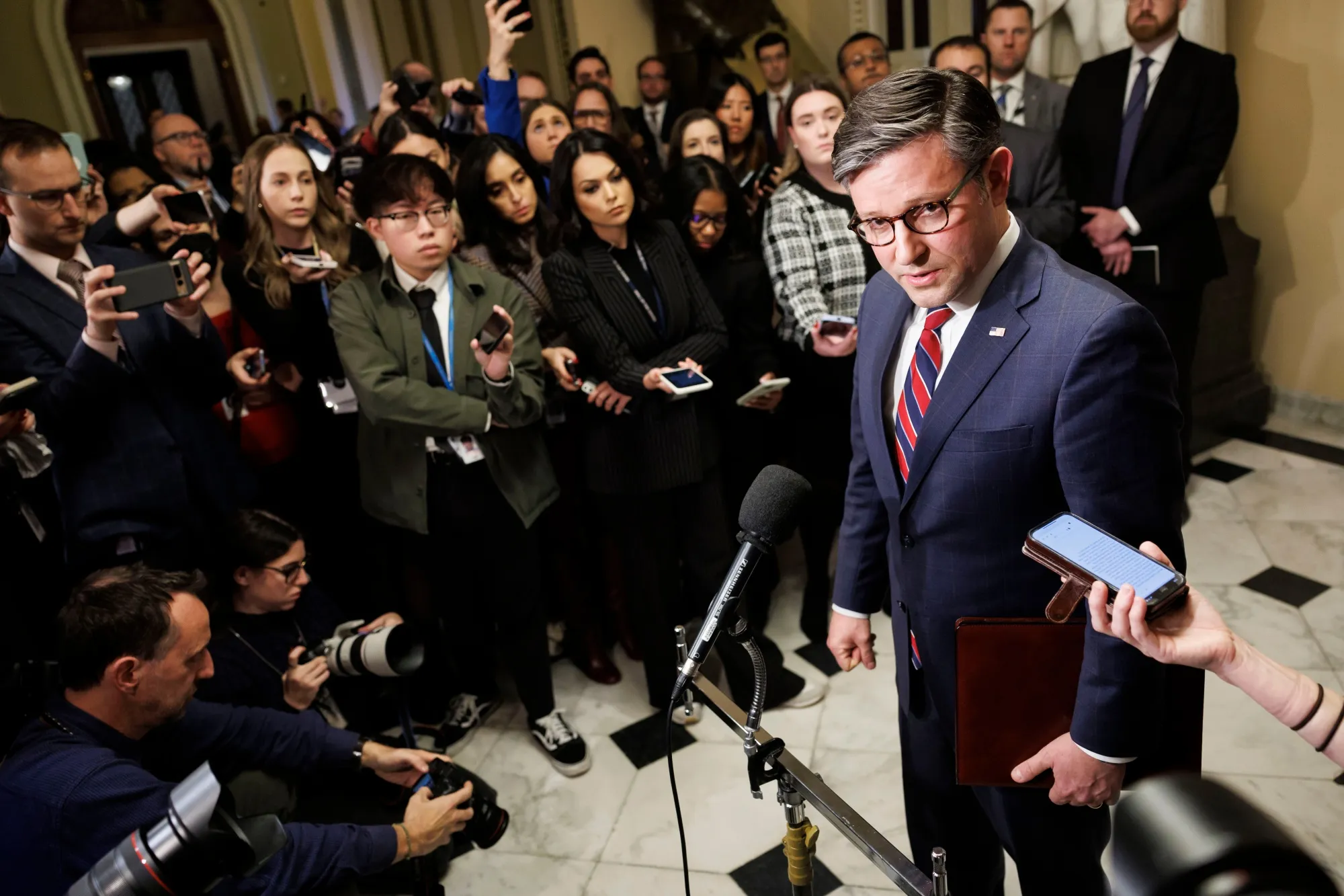 Mike Johnson&nbsp;in Washington, DC, US, on Tuesday, Dec. 12.