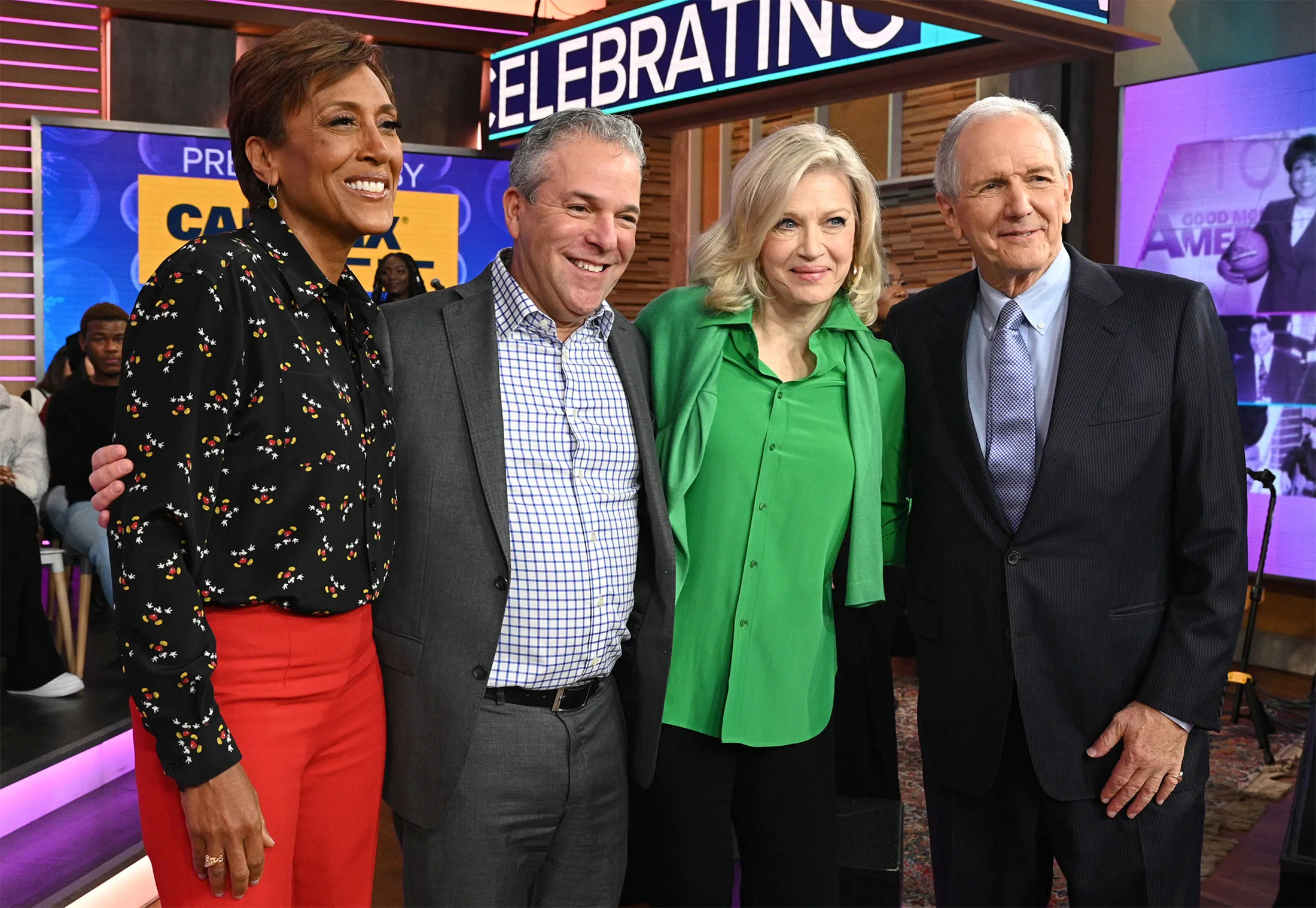Michael Corn, second from left, on the set of “Good Morning America” in 2020.