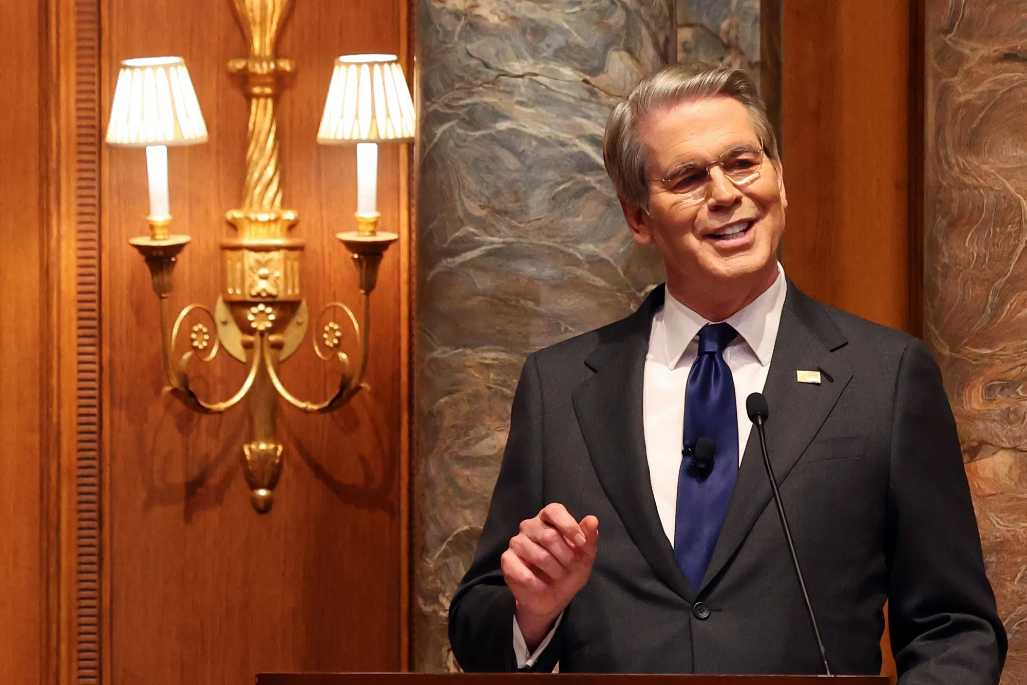 Treasury Secretary Scott Bessent at his Economic Club of Dallas speech.&nbsp;