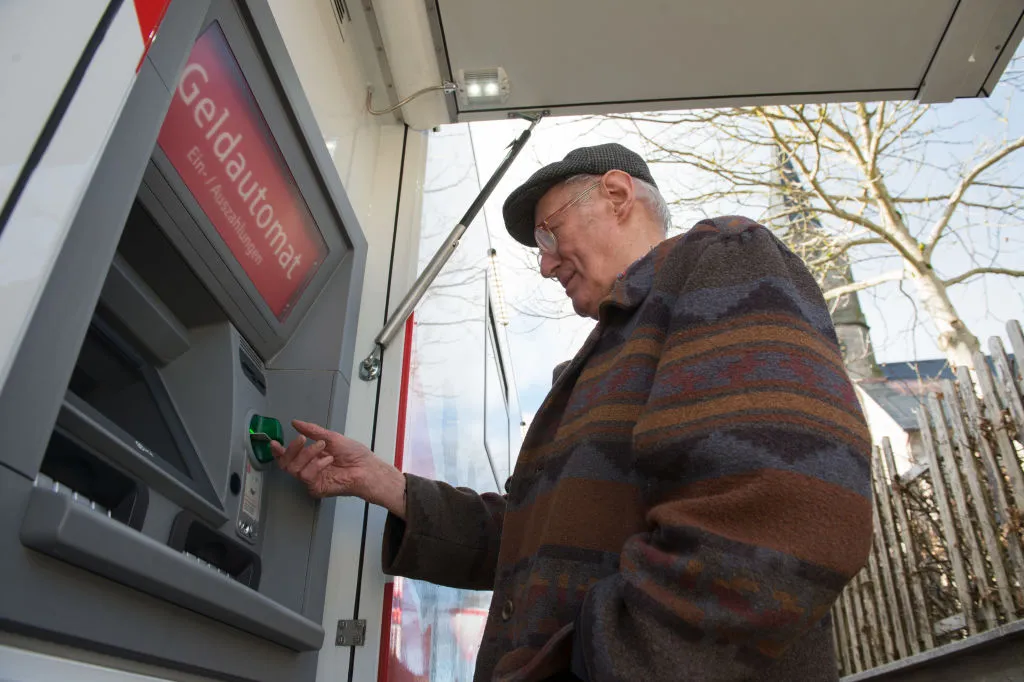 Making a deposit in Germany.