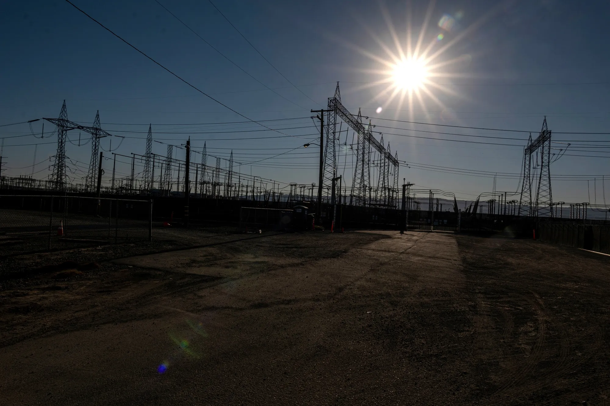 Electrical transmission towers in Vacaville, California.