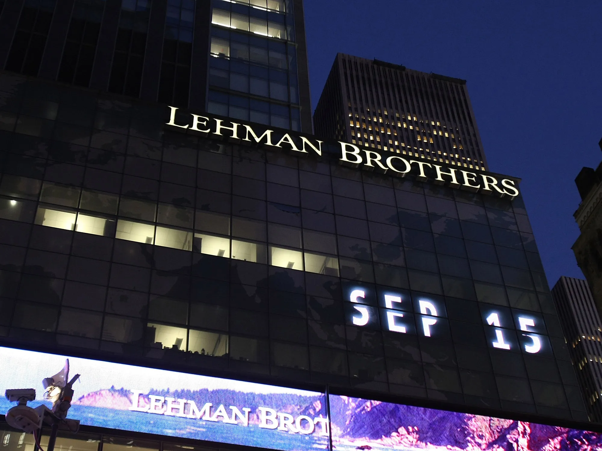 Lehman Brothers headquarters in New York in 2008.