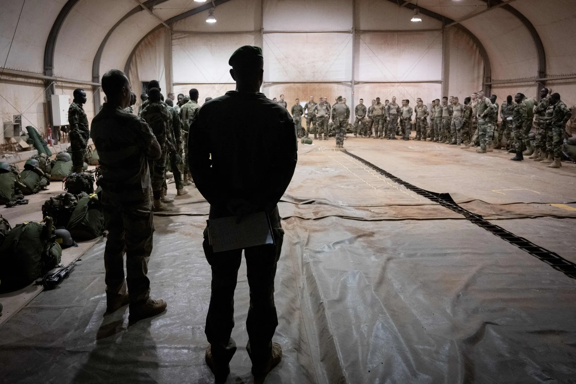 French soldiers on the French BAP air base, in Niamey, in May.