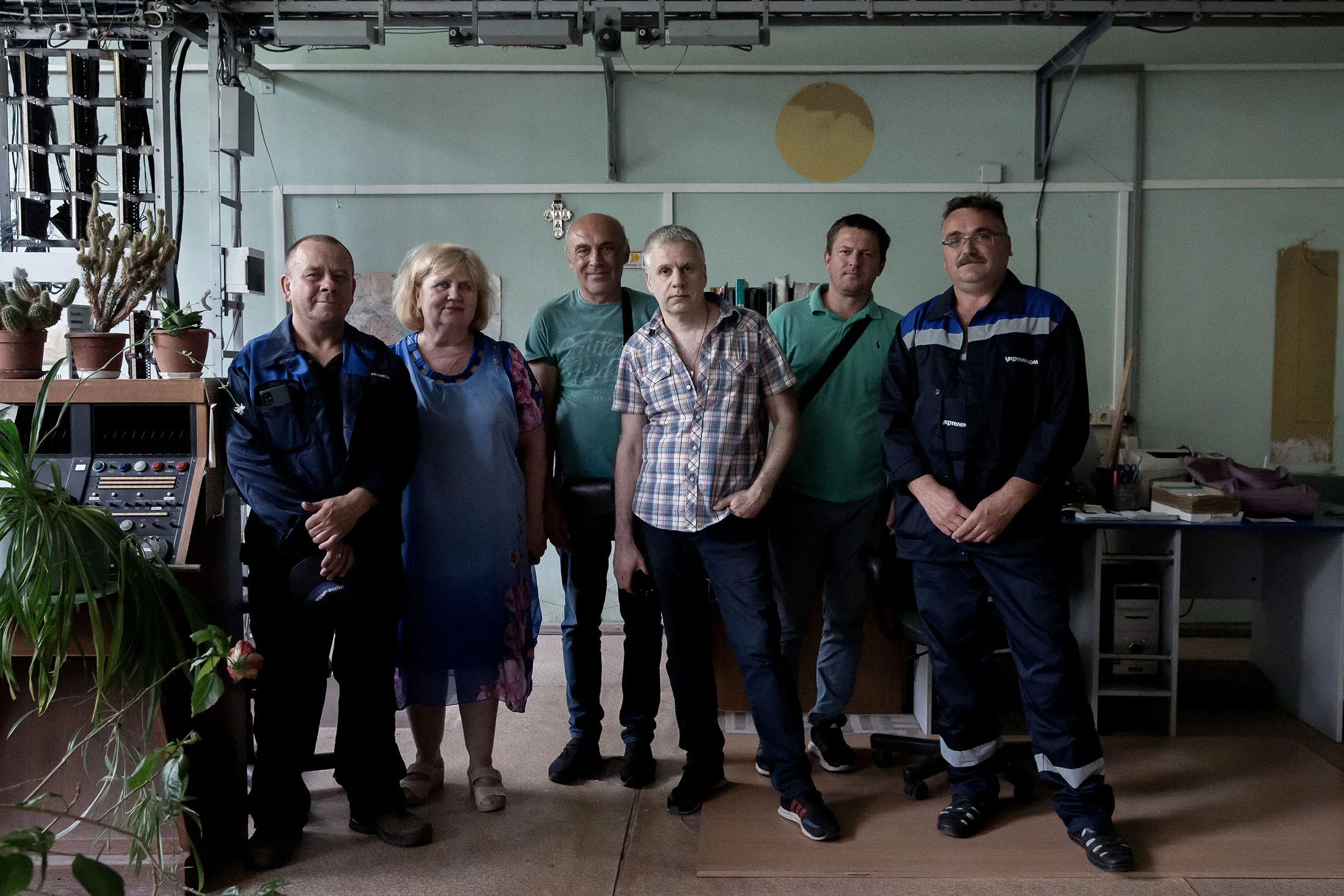 Ukrtelecom’s Tatiana Bespalova with the crew she dispatched to Pushcha-Vodytsya.