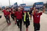 United Auto Workers Union Holds Practice Picket As Strike Looms
