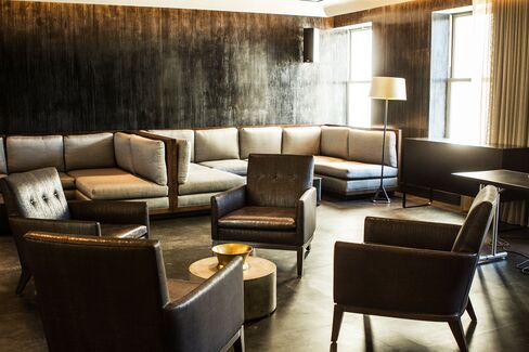 St. Cloud's indoor "Club Room" is a 900-square-foot lounge equipped with a black leather dance floor and mobile DJ desk.