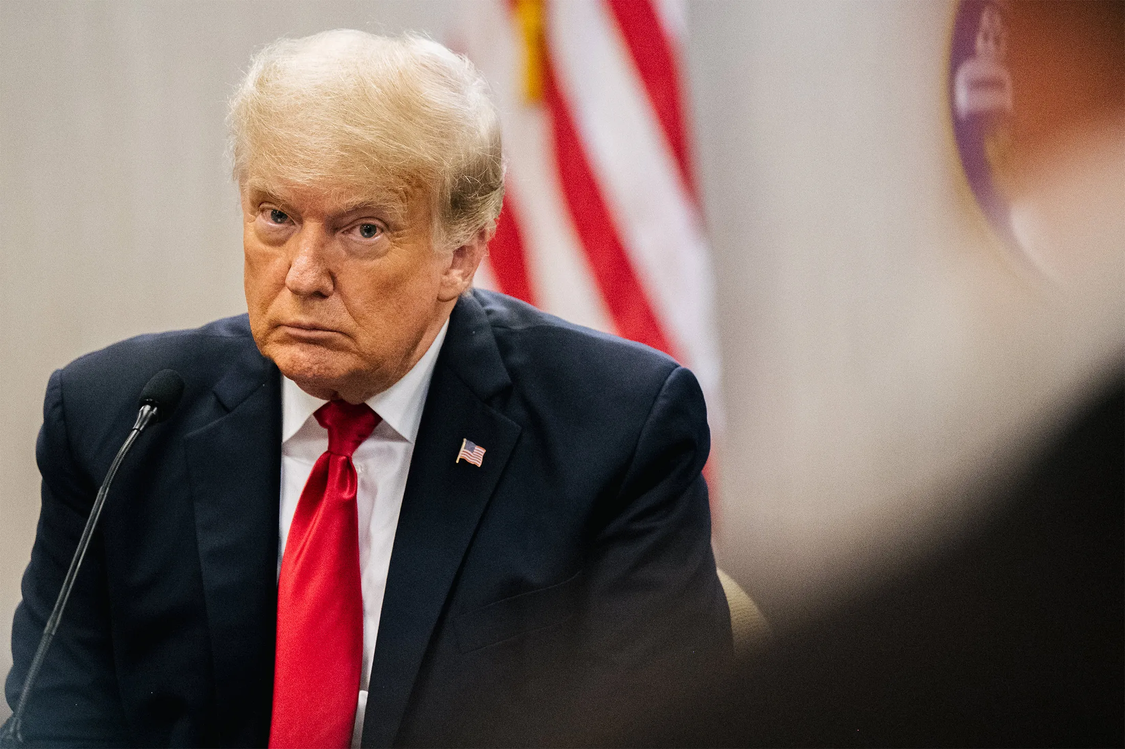 Former President Donald Trump attends a border security briefing in Weslaco, Texas,&nbsp;on June 30.