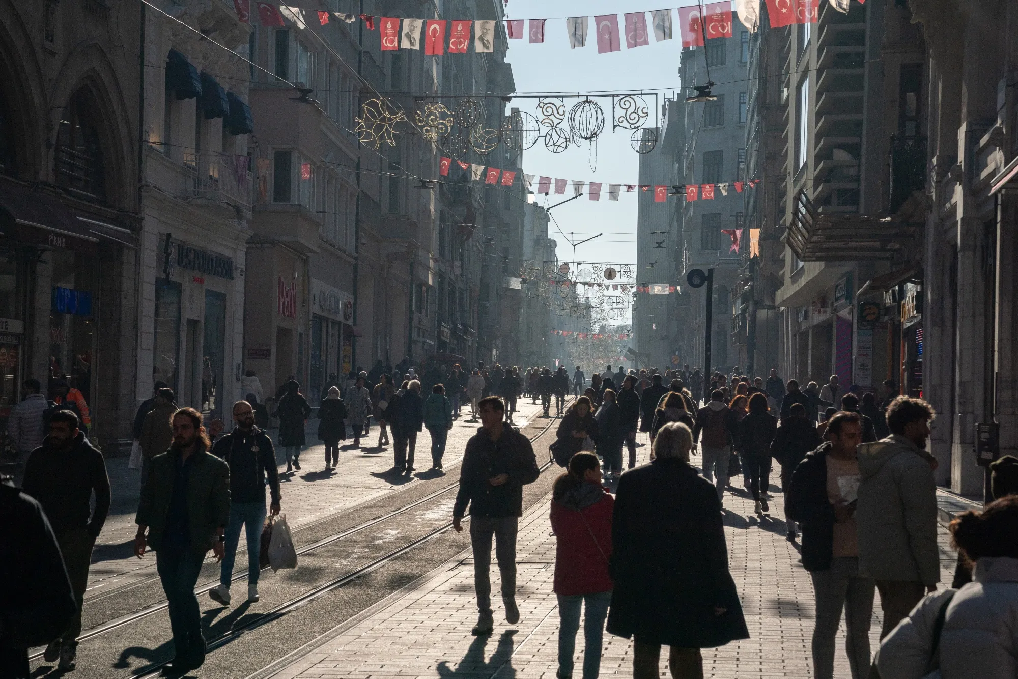 Shoppers in the Beyoglu district of Istanbul.