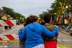 Onlookers in Highland Park