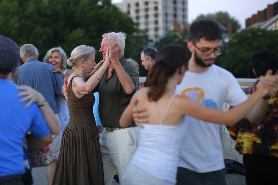 Couples dance during a &quot;Tango by Moonlight&quot; evening in Boston.