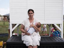 Thompson, holding her youngest child, says her son Artie struggles with illness more than the rest of the family. “When he gets sick, he gets really, really sick,” she said.