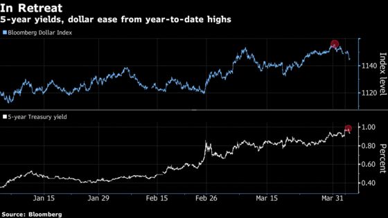 Dollar Falls With Most Treasury Yields Amid Skepticism on Fed