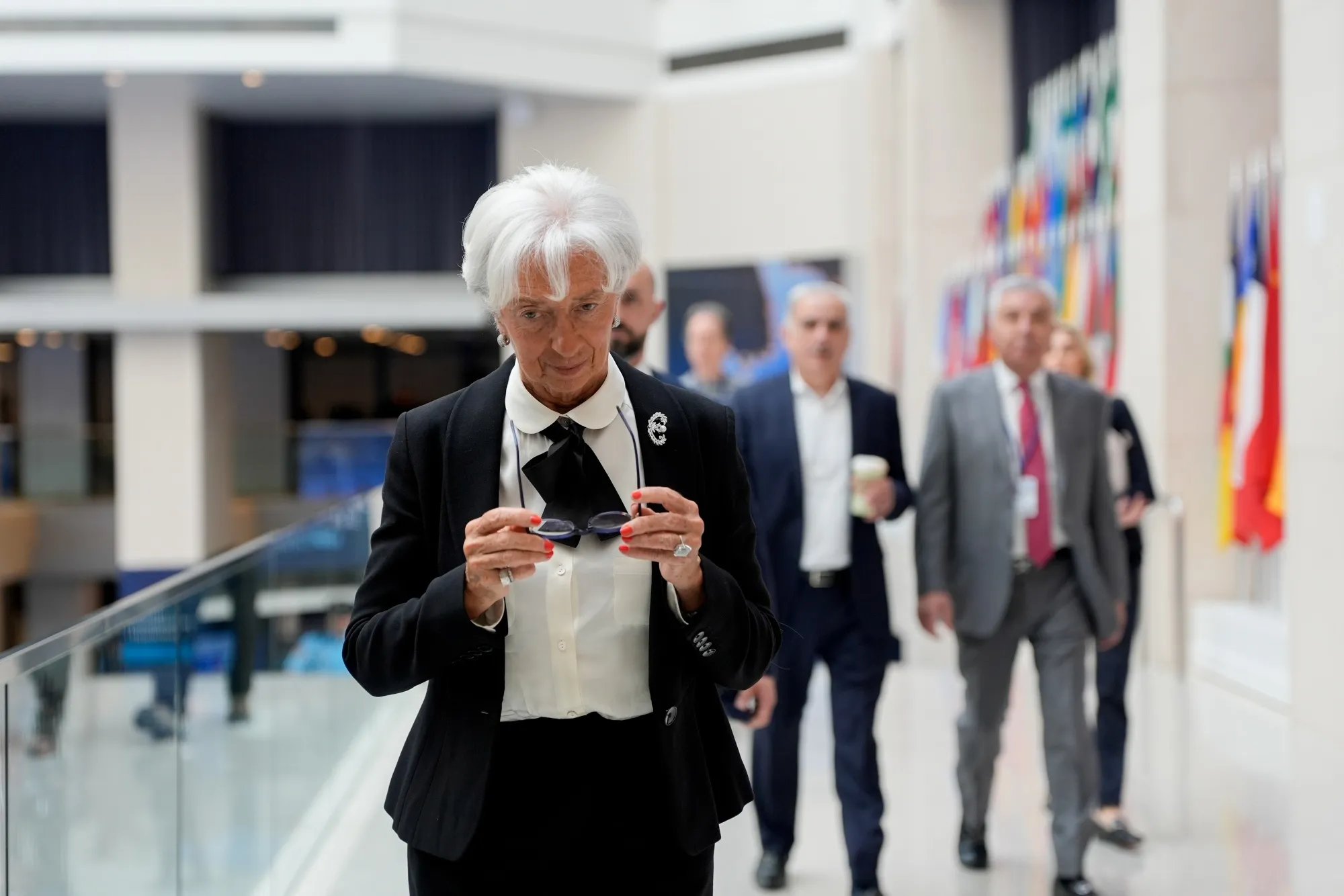 Christine Lagarde&nbsp;during the International Monetary Fund (IMF) and World Bank Spring meetings in Washington, DC, on April 22.
