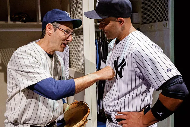 From left, Richard Topol and Christopher Jackson star as Yogi Berra and Derek Jeter in Bronx Bombers