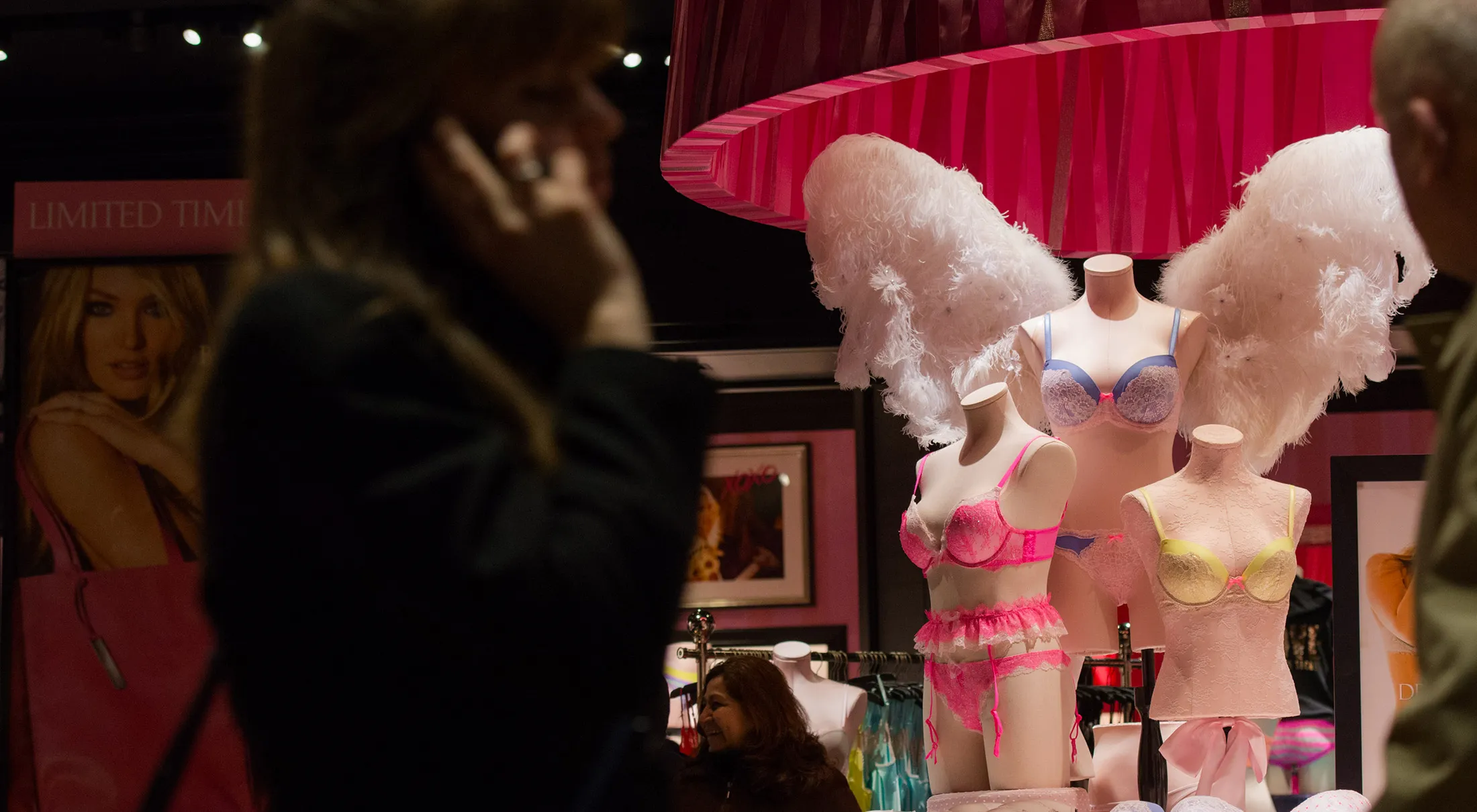 Shoppers go about their business near a Victoria's Secret store in the Atlantic Terminal Mall in Brooklyn.
