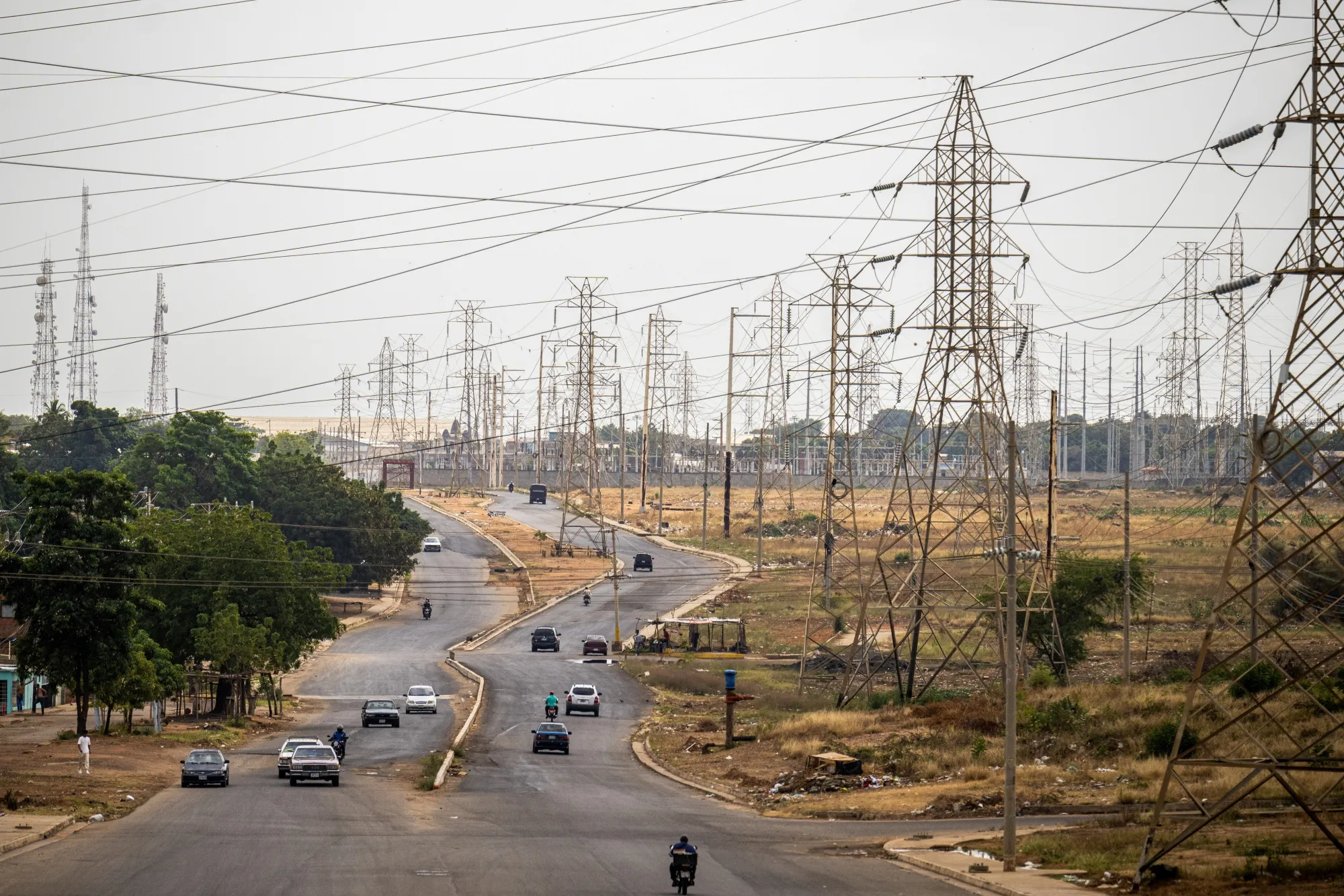 Torres eléctricas en Maracaibo, Venezuela.