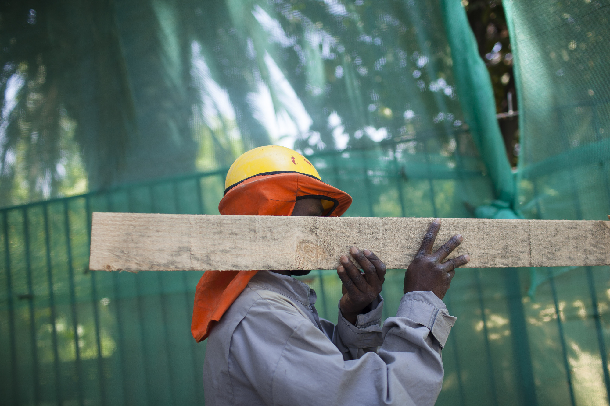 A Haitian man works at a building under construction in Santiago, Chile, on&nbsp;Nov. 10, 2016.