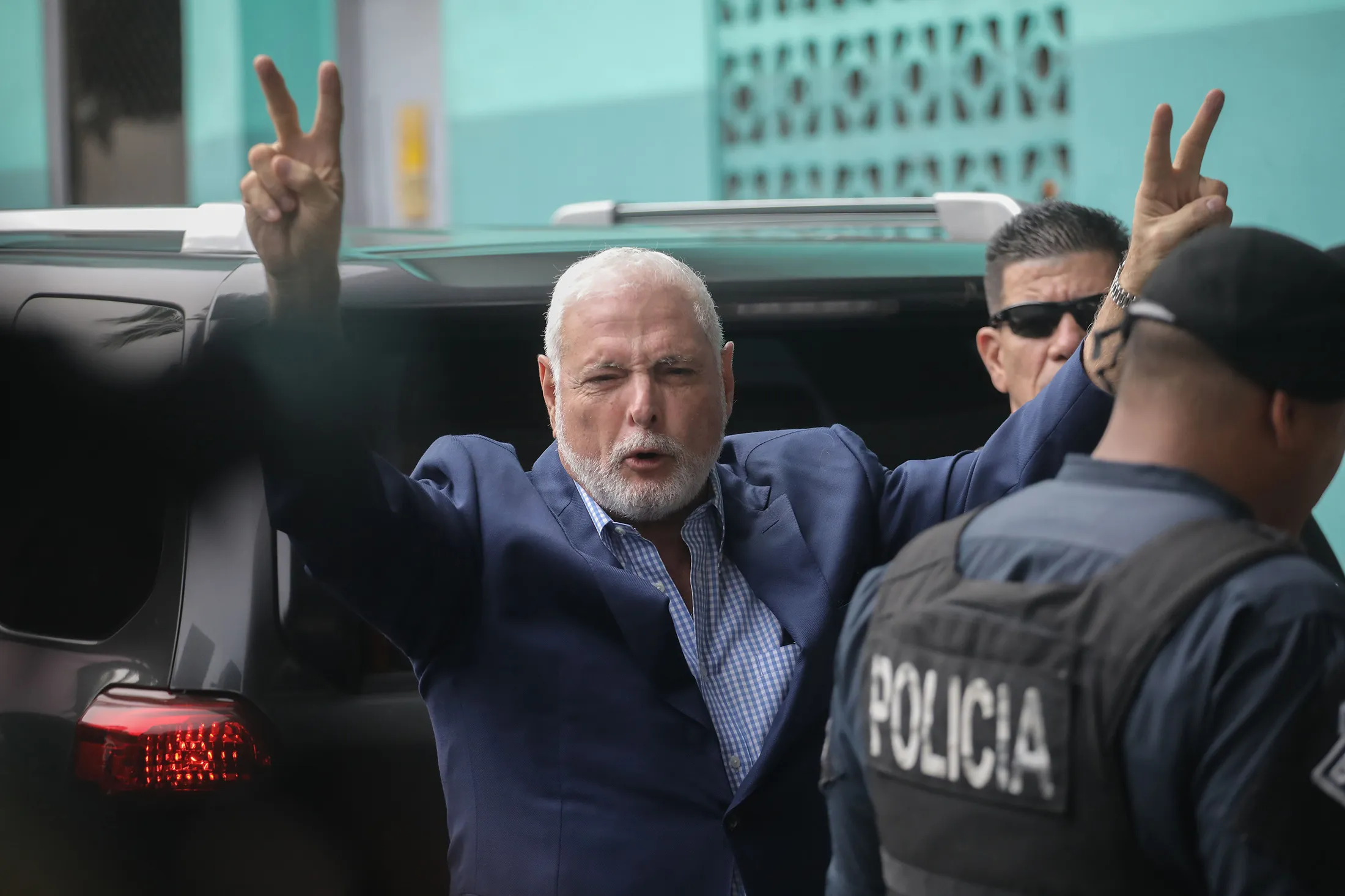 Ricardo Martinelli arrives at the judicial office in Panama City in&nbsp;2019.
