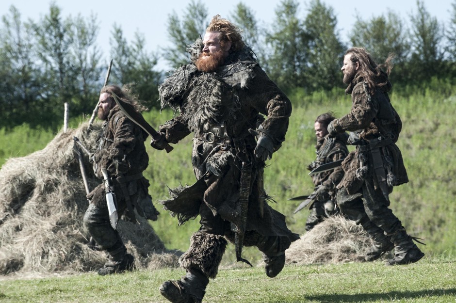 Tormund Giantsbane (center, played by Kristofer Hivju), leader of a large warband of wildlings, hustles across the vast plains of Westeros. A public transit system could cut travel times in half for warbands. 