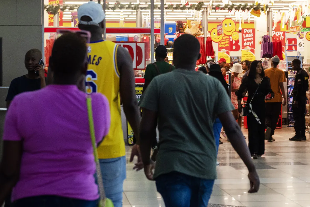 Shoppers in Johannesburg.