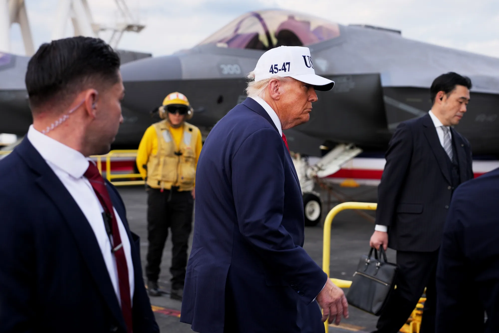US President Donald Trump in Yokosuka, Japan on Oct. 28.