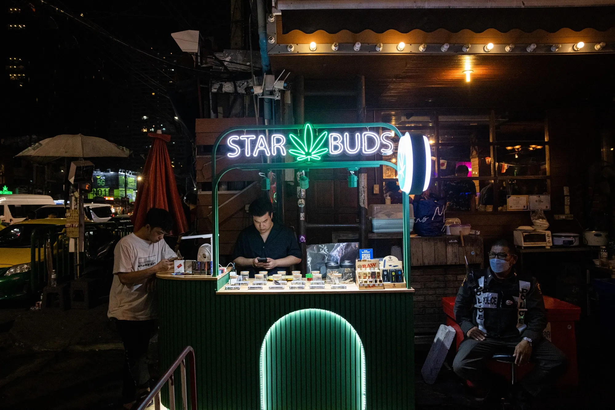 Star Buds marijuana stall&nbsp;in Asok, Thailand.