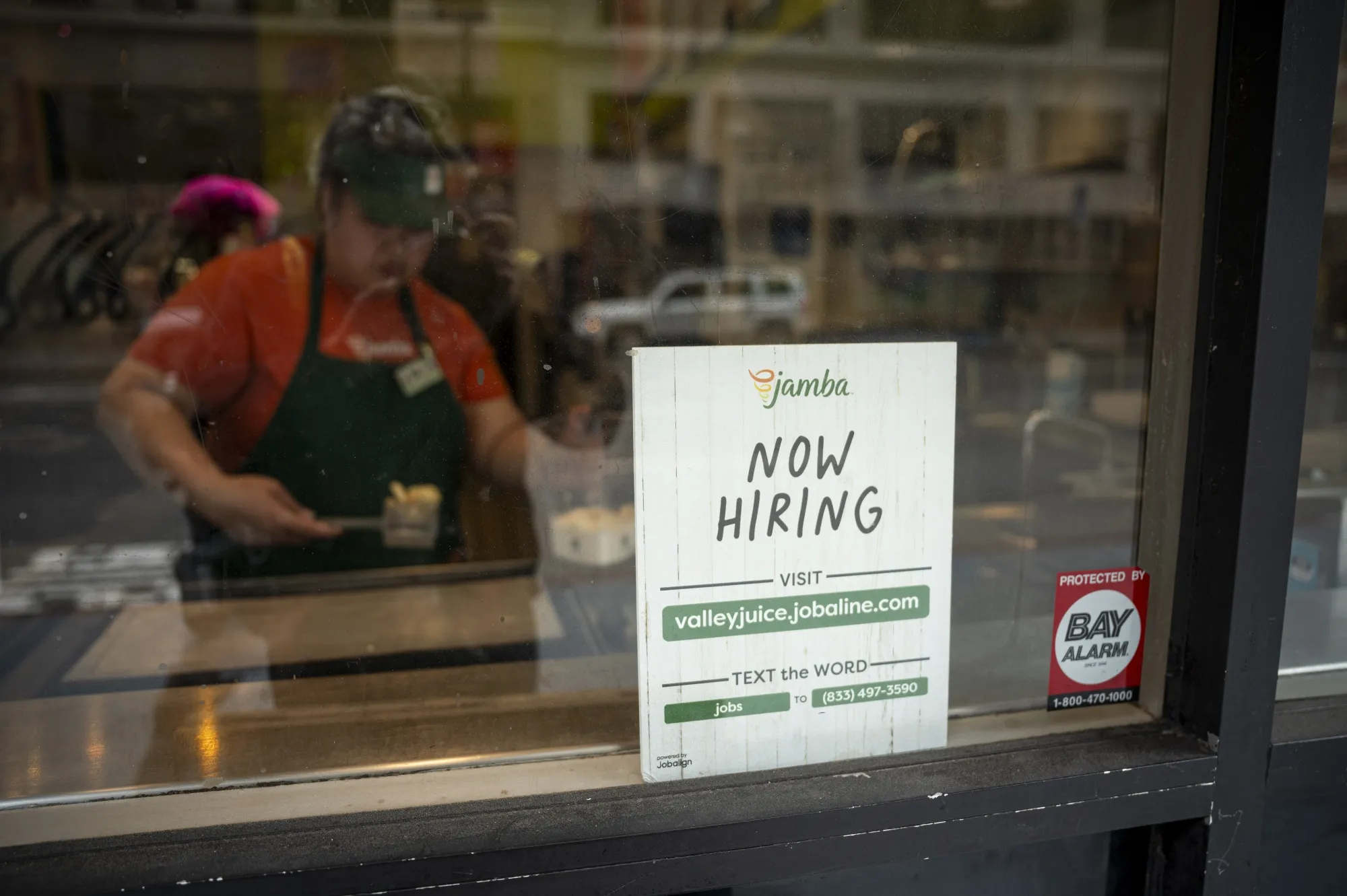 A hiring sign in California.&nbsp;