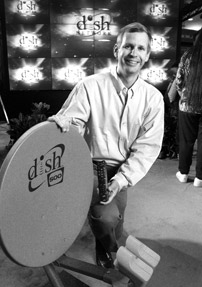 Ergen, circa 1999, with his satellite dish, the first to offer 500 channels