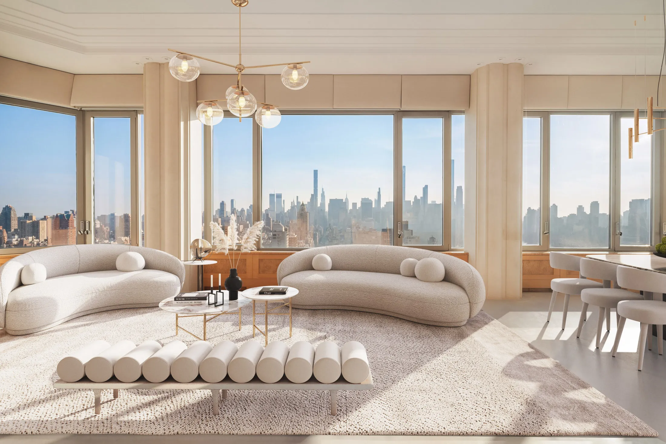 The penthouse has a 40-foot-long great room.