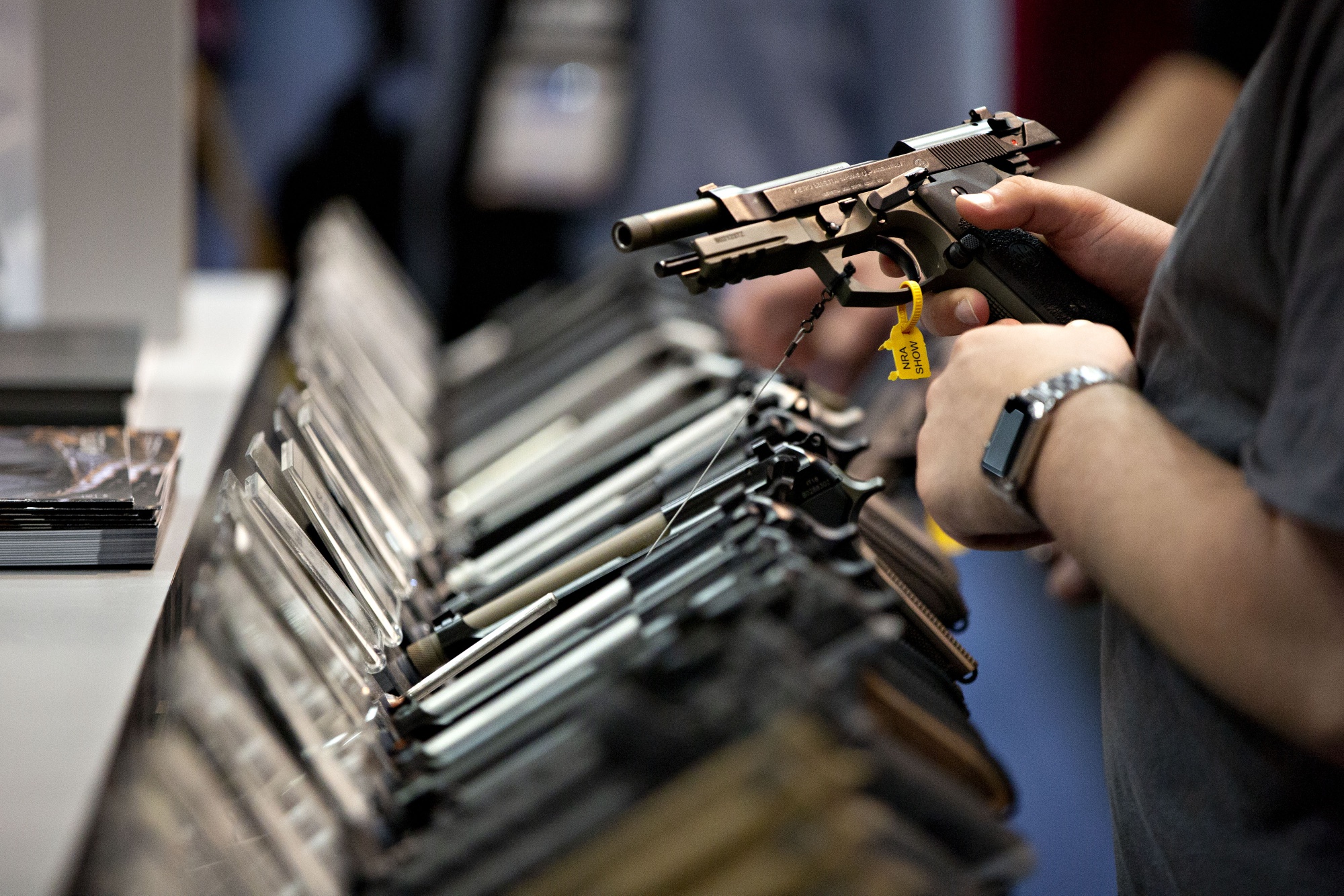 The National Rifle Association’s annual meeting in Indianapolis in 2019. This year’s gathering, set to be held in Houston on Memorial Day weekend, comes days after the second-worst school shooting in US history.&nbsp;