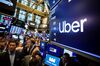 A monitor displays Uber Technologies Inc. signage during the company's initial public offering (IPO) on the floor of the New York Stock Exchange (NYSE) in New York, U.S., on Friday, May 10, 2019. The No. 1 ride-hailing company's shares will start trading on the New York Stock Exchange after it raised $8.1 billion in the biggest U.S. IPO since 2014, pricing shares at $45 each.
