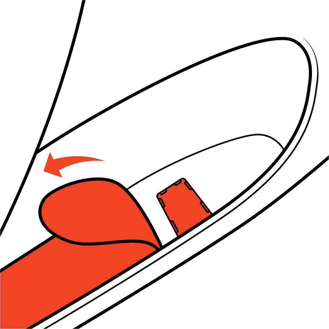 Close up view of the pocket in the back door