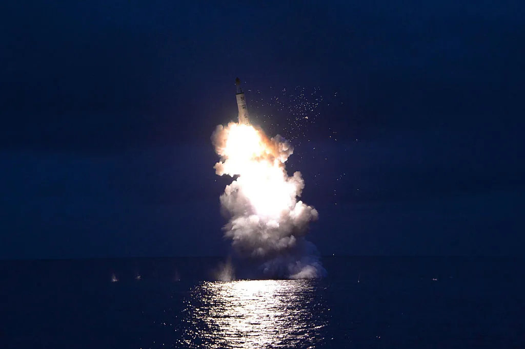 A submarine-launched missile.
