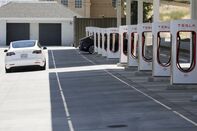 A Tesla Inc. Supercharging Station