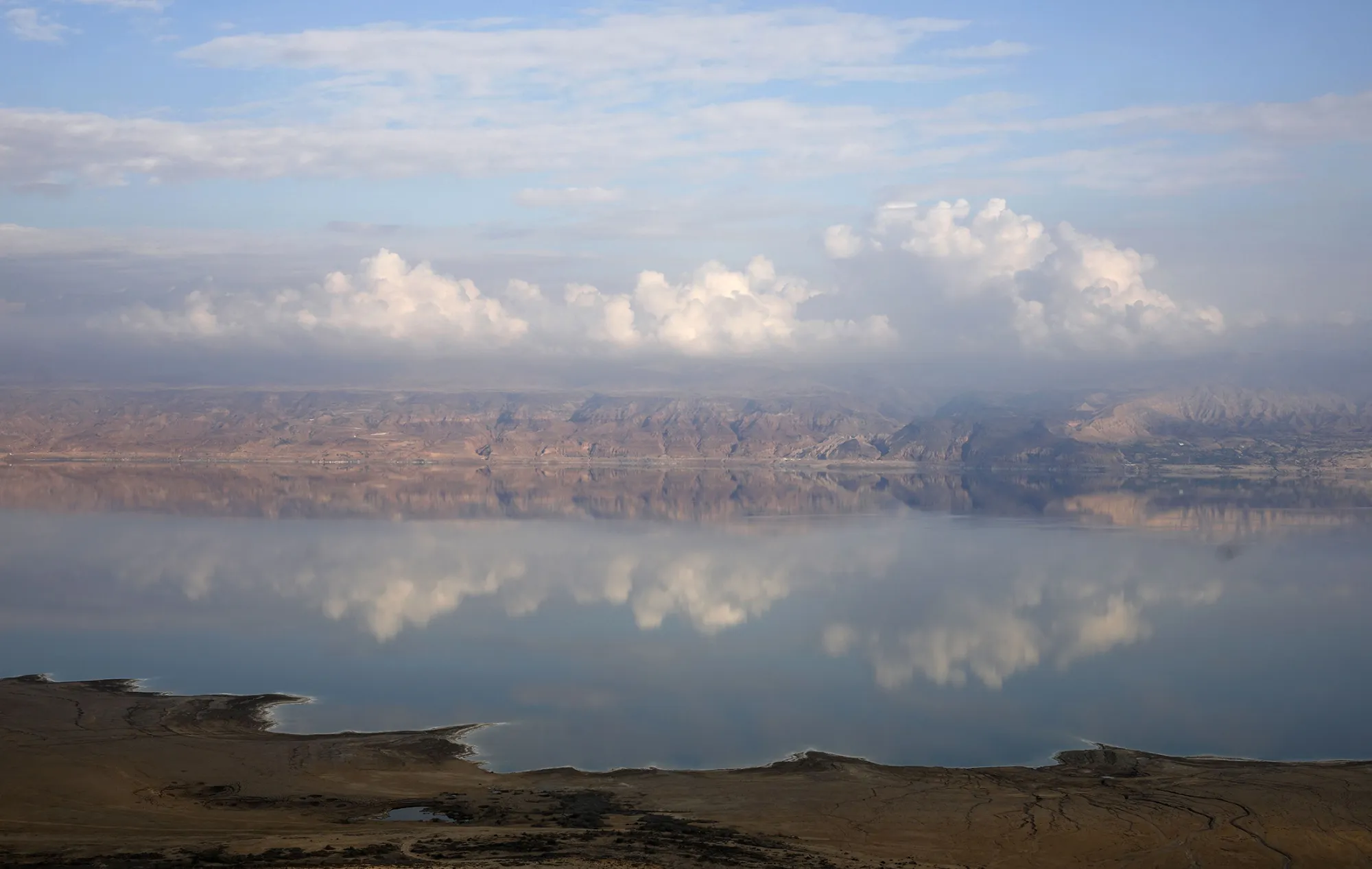 Mountains in Jordan are see beyond the Dead Sea from&nbsp;the West Bank on&nbsp;Nov. 24, 2018.