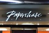 The front sign of Paperchase shop and logo seen in London