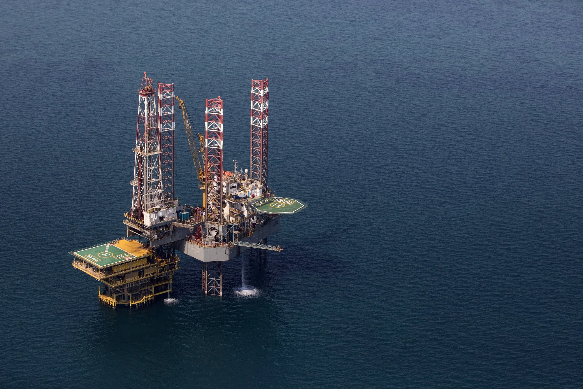 An offshore oil drilling platform.