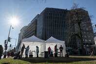 A Covid-19 Testing Site As Biden Says Omicron Will Mean Many More 'Breakthrough' Infections