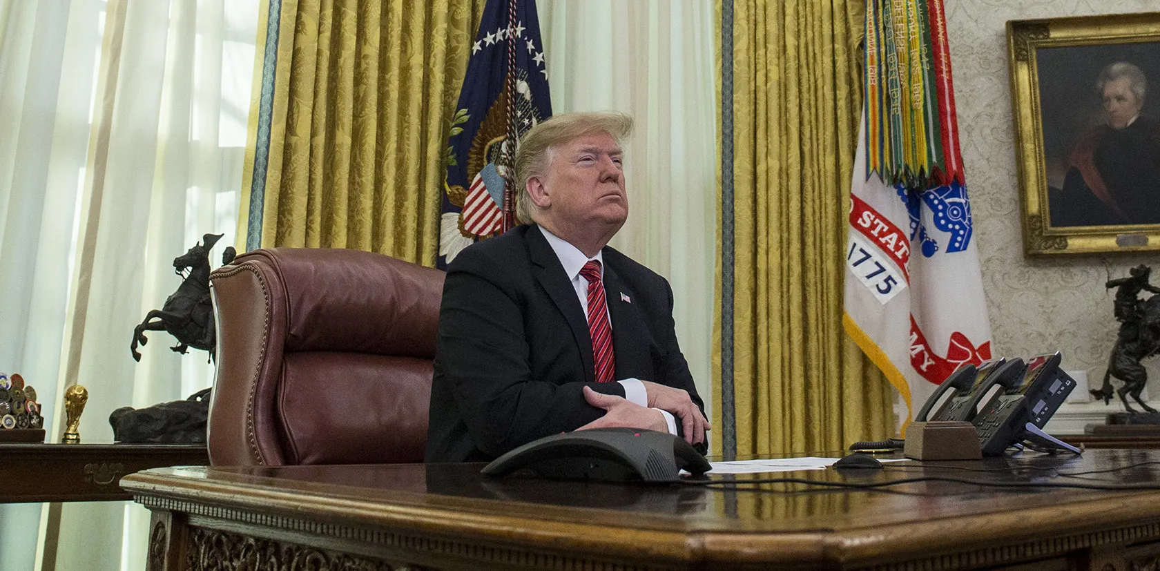 Donald Trump in the Oval Office at the White House in Washington, D.C.