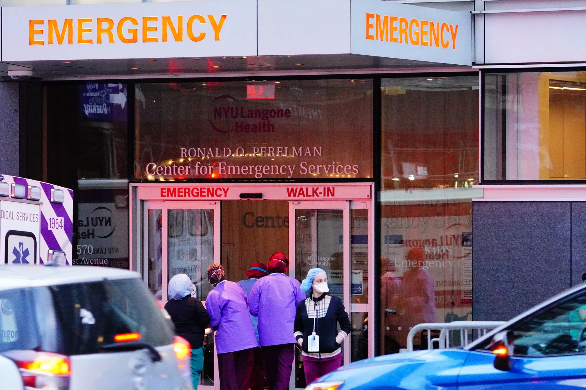 Medical staff at the at NYU Langone hospital in Manhattan New York, on April 10.