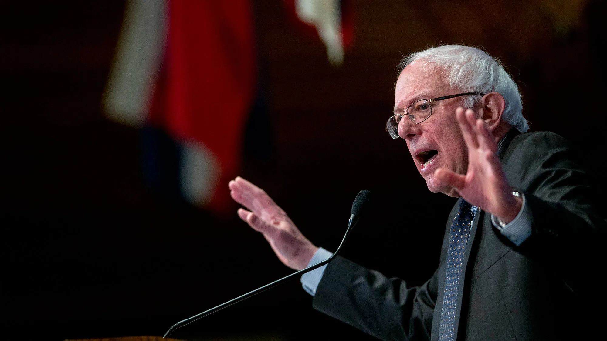 Senator Bernard "Bernie" Sanders, an independent from Vermont and possible presidential candidate, speaks during a luncheon at the National Press Club in Washington, D.C., U.S., on Monday, March 9, 2015.
