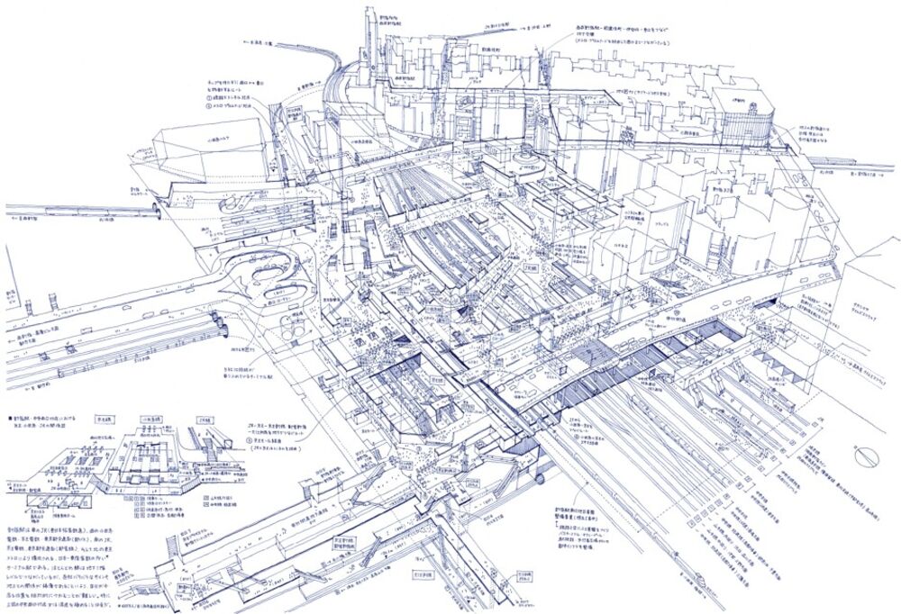 The Architect Tomoyuki Tanaka S Hand Drawn X Ray Renderings Of Tokyo S Complex Infrastructure Bloomberg