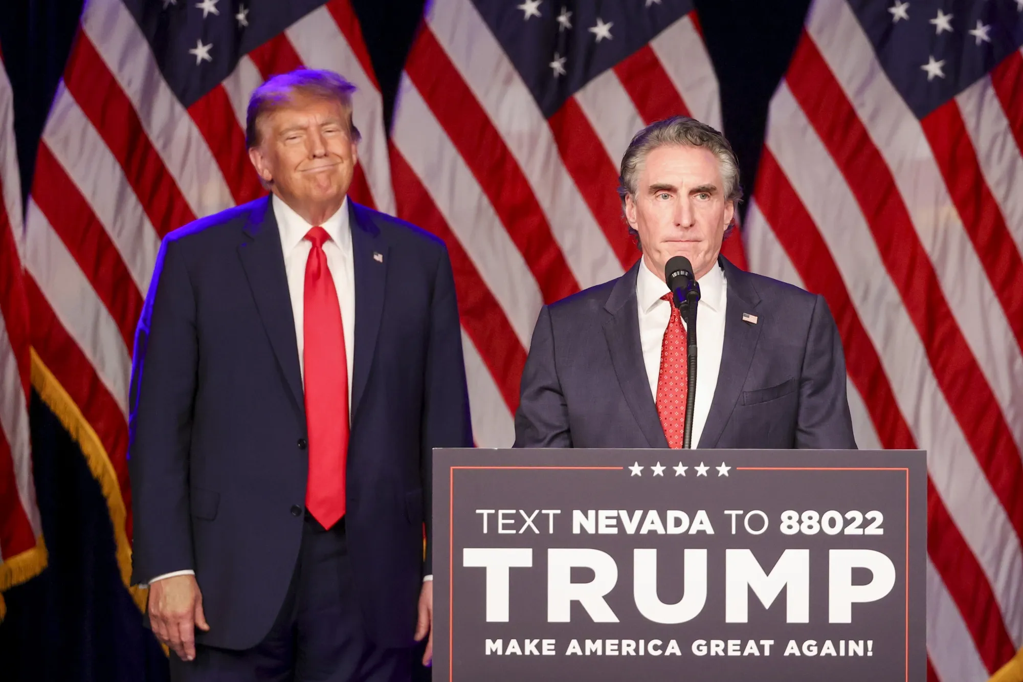Donald Trump and Doug Burgum in Las Vegas.