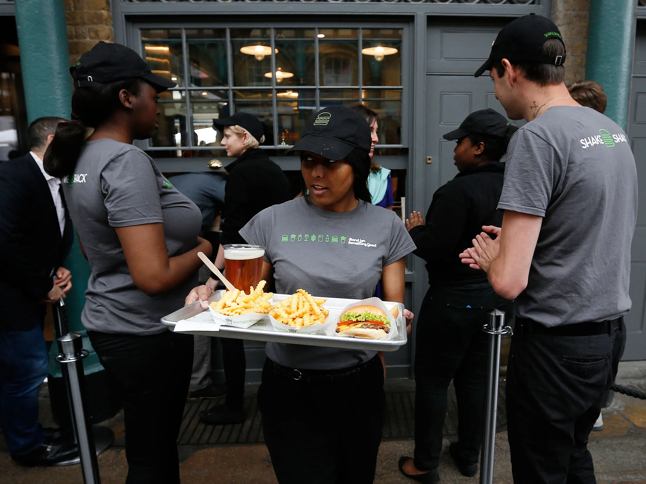 The Shake Shack burger joint in Covent Garden, London.
