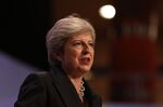 Theresa May&nbsp;delivers her keynote speech during the Conservative Party annual conference in Birmingham&nbsp;on Oct. 3, 2018.