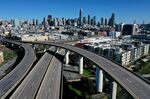 An empty Interstate 280 leading to San Francisco on March 26.