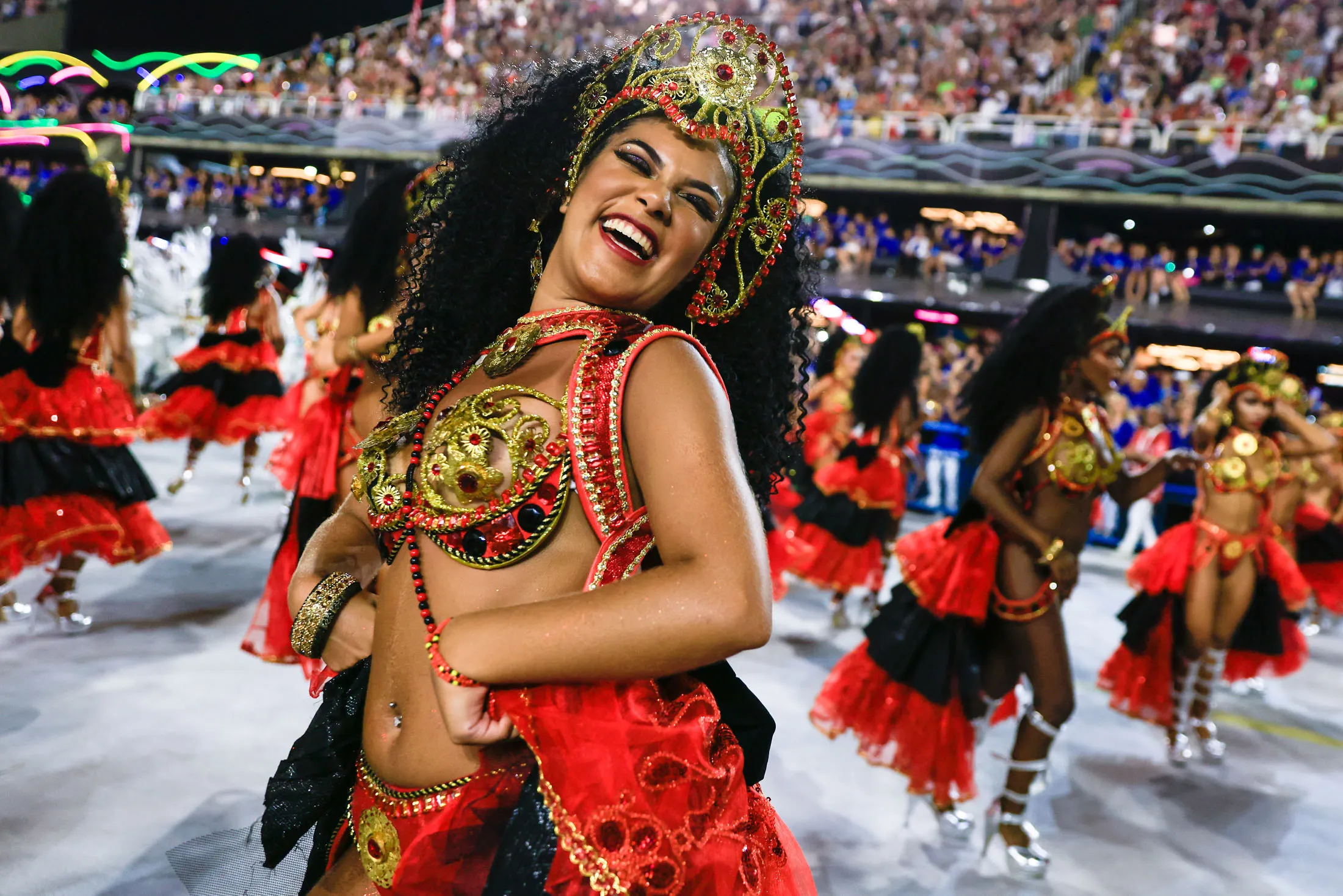 Members of the Salgueiro samba school at Rio de Janeiro’s 2022 Carnival.