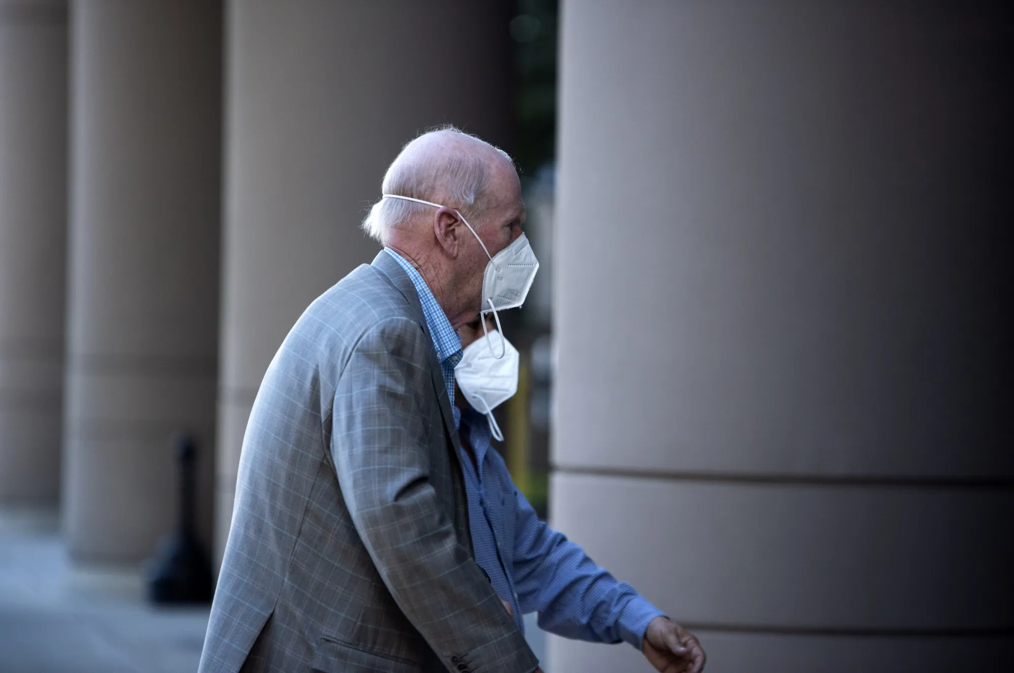 Robert Brockman arrives at the federal courthouse in Houston in 2021. 