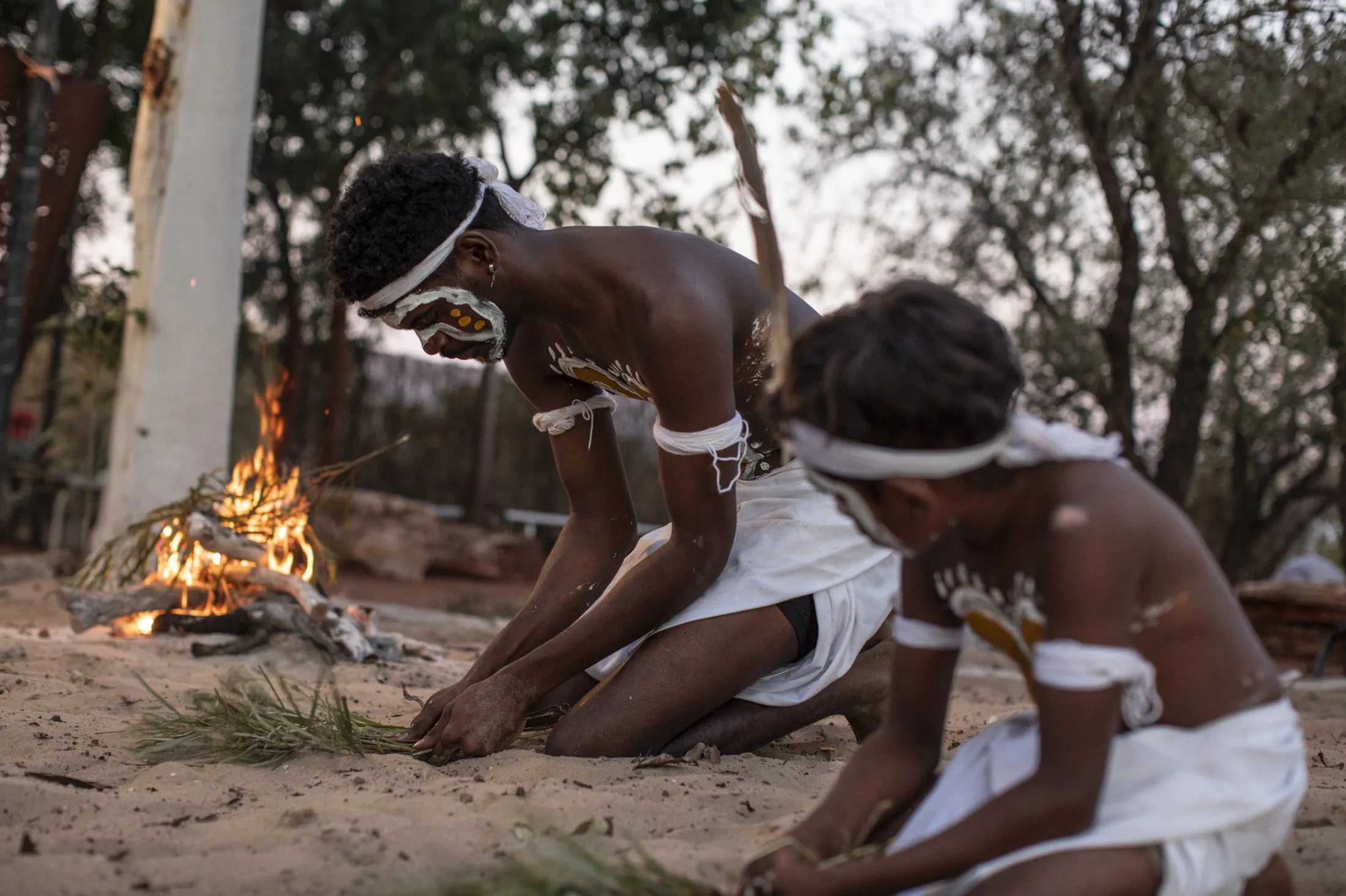 Pintirri dancers during the Wakaj cultural gathering experience with Mabu Buru Tours.